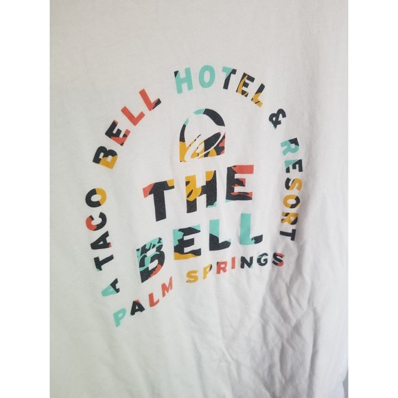 A taco Bell hotel & Resort The Bell Palm Springs tee t shirt white L large - Picture 3 of 5